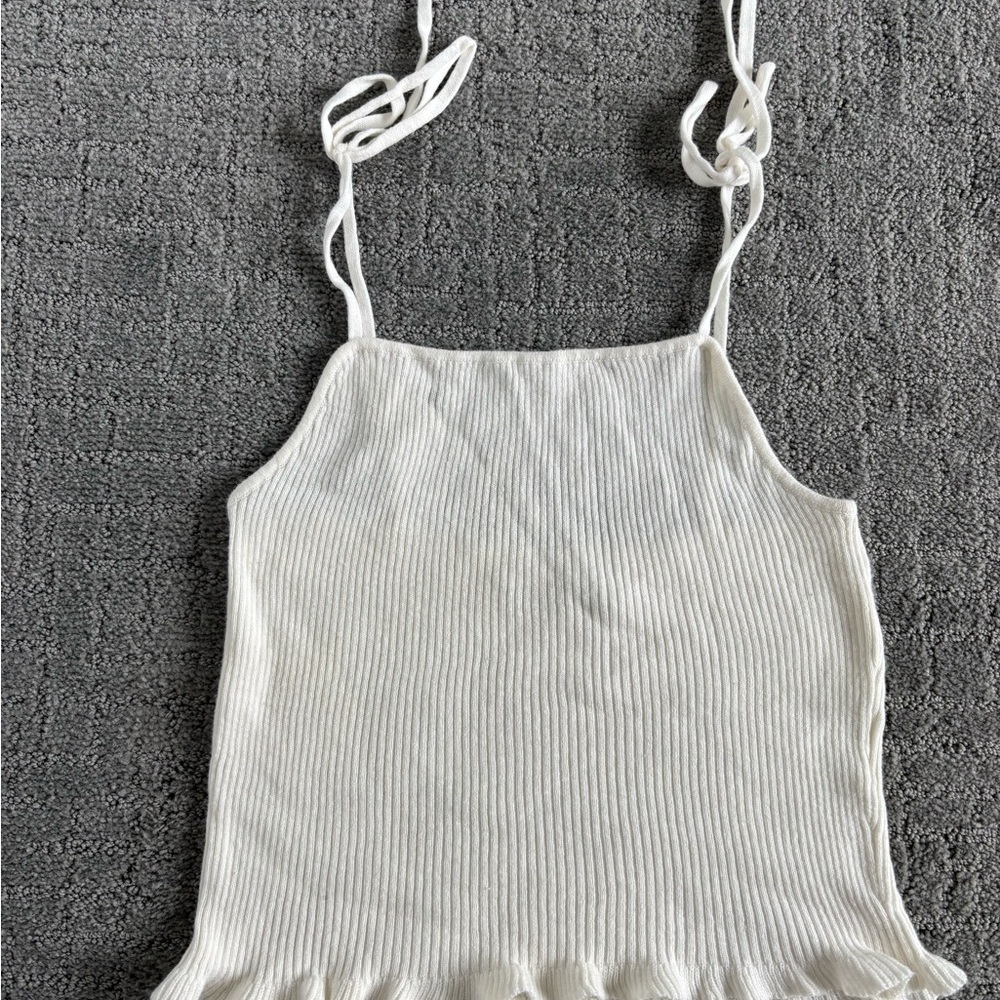 Abercrombie ribbed white tank